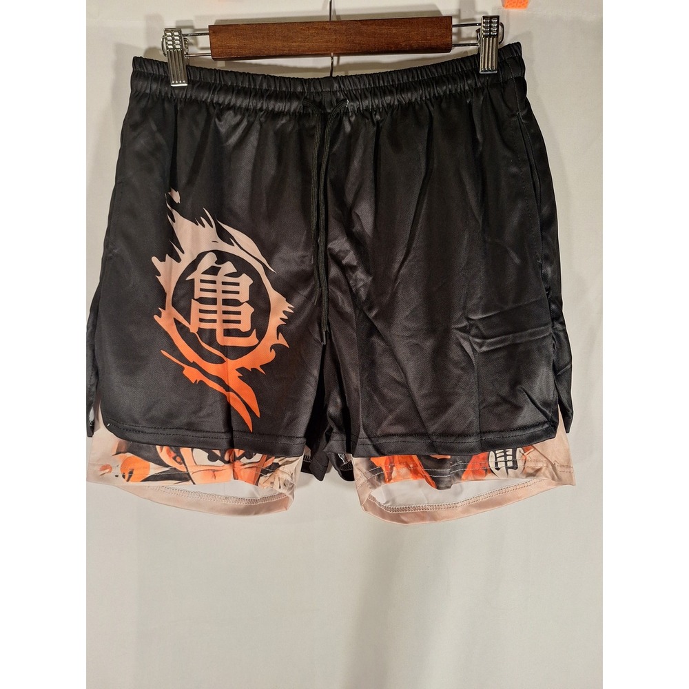 Anime‎ Dragon Ball Z Goku 2-in-1 Athletic Shorts Black Men XL Kame Compression